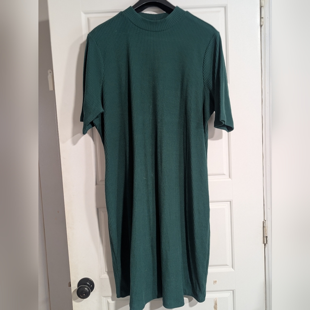 Old Navy Teal Ribbed Midi Dress